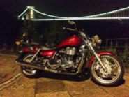 Triumph Thunderbird under The Clifton Suspension Bridge
